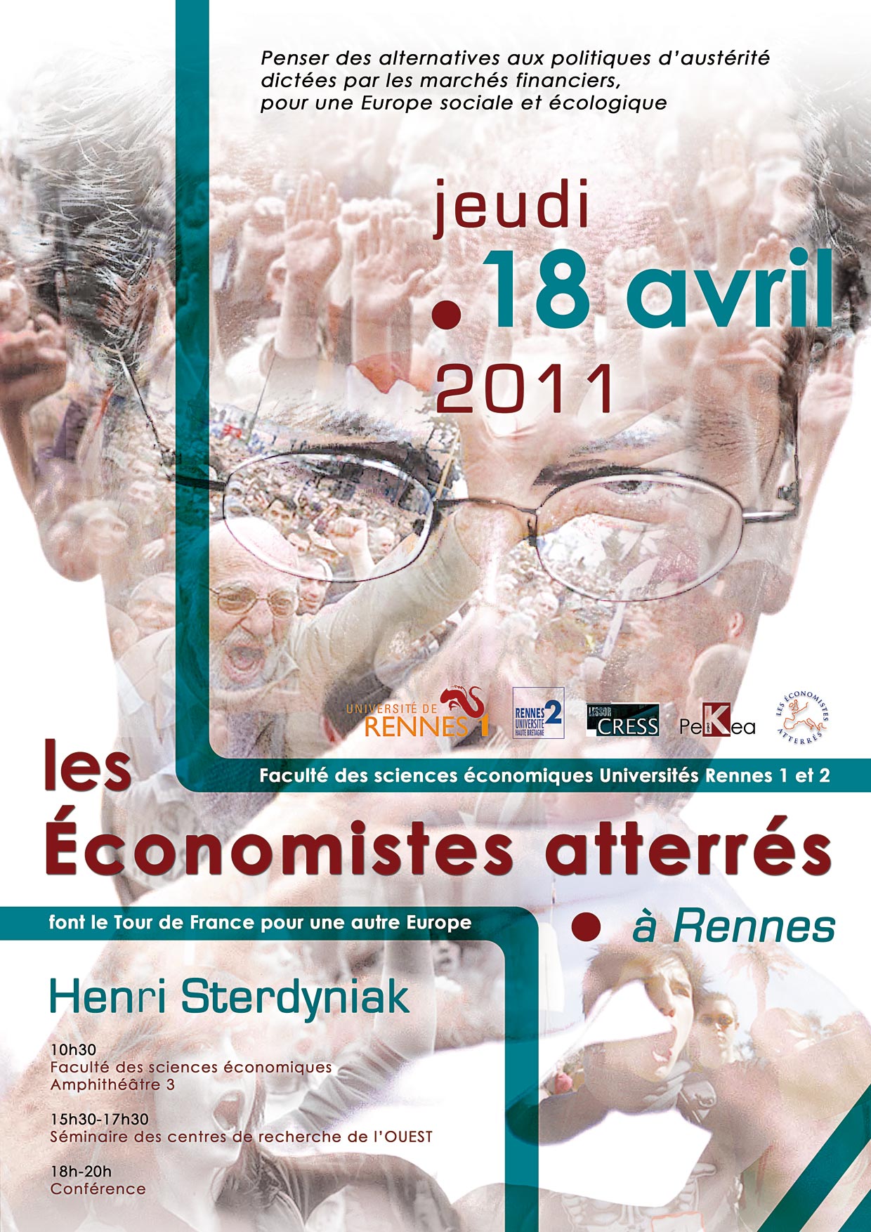 affiche de la conférence des économistes atterrés
